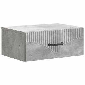 vidaXL Wandmontierter Nachttisch Betongrau 49 x 34,5 x 20 cm