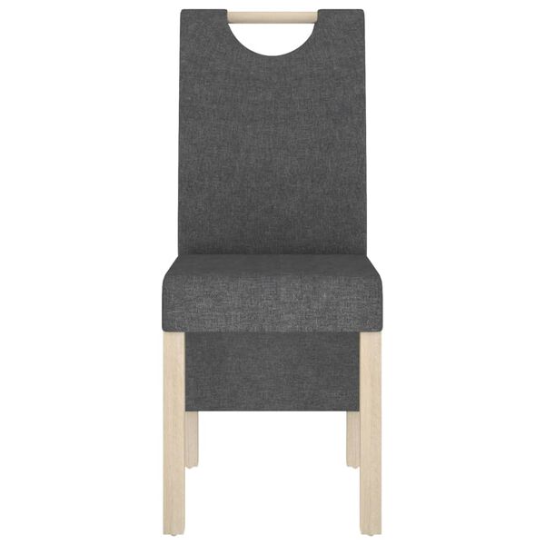 vidaXL Esszimmerst&uuml;hle 2 Stk. Dunkelgrau Stoff