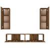 vidaXL 4-tlg. TV-Schrank-Set R&auml;uchereiche Holzwerkstoff