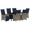 vidaXL Tisch- und Stuhlset 7 stk. Grau PE-Rattan