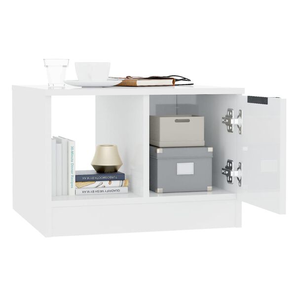 vidaXL Couchtisch Hochglanz-Wei&szlig; 50x50x36 cm Holzwerkstoff