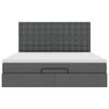 vidaXL Ottoman-Bett mit Matratze & LEDs Dunkelgrau 180x200 cm Stoff