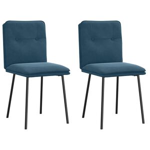vidaXL Esszimmerst&uuml;hle 2 Stk. Blau Samt