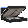 vidaXL Ottoman-Bett mit Matratze und LED Schwarz 140 x 200 cm Stoff