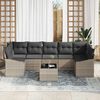 vidaXL Sofa Set mit Kissen 8 pcs Hellgrau und Dunkelgrau Poly-Rattan