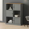 vidaXL B&uuml;cherregal VIGO Grau 90x35x114,5 cm Massivholz Kiefer