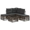 vidaXL Gartensofa-set 6 stk. Grau Poly-Rattan