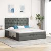 vidaXL Ottoman-Bett mit Matratzen Dunkelgrau 200x200 cm Stoff