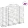 vidaXL Gabionen mit Hochbogen 14Stk. 200x30x140/160cm Verzinktes Eisen