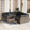 vidaXL Gartensofa-set mit Kissen 9 pcs Grau Poly-Rattan