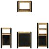 vidaXL Badezimmerm&ouml;bel-Set 4 pcs Braun und Schwarz Massivholz Mango