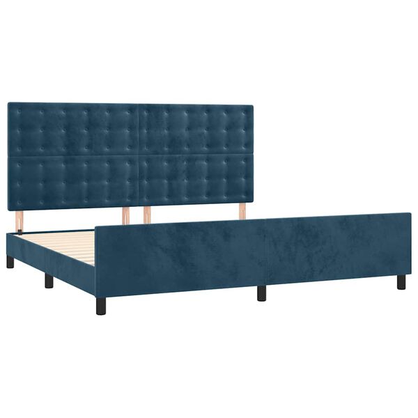 vidaXL Bettgestell ohne Matratze Dunkelblau 200x200 cm Samt