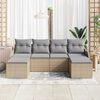 vidaXL Gartensofa-set Beige Poly-Rattan