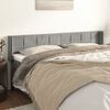 vidaXL Kopfteil mit Ohren Hellgrau 163x16x78/88 cm Samt