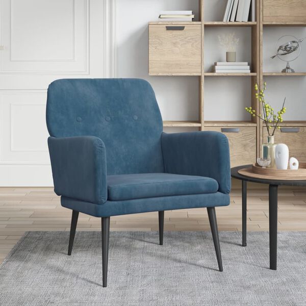 vidaXL Sessel Blau 62x79x79 cm Samt
