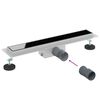 vidaXL Duschabfluss mit Glasabdeckung Schwarz 50 cm Edelstahl 304