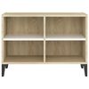 vidaXL TV-Schrank mit Metallbeinen Wei&szlig; Sonoma-Eiche 69,5x30x50 cm