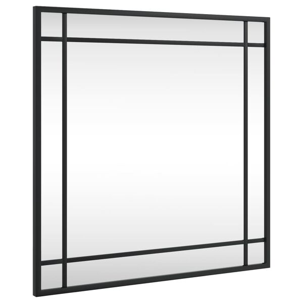 vidaXL Wandspiegel Schwarz 50x50 cm Quadratisch Eisen