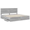 vidaXL Bettrahmen Graues Sonoma 200 x 200 cm Ingenieurs Holz