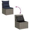 vidaXL 5tlg. Garten-Sofagarnitur mit Kissen Grau Poly Rattan