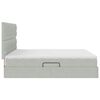 vidaXL Bett mit Stauraum und LED mit LED Hellgrau 180 x 200 cm Samt