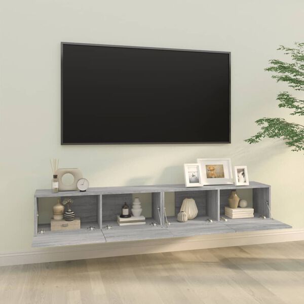 vidaXL TV-Wandschr&auml;nke 2 Stk. Grau Sonoma 100x30x30 cm Holzwerkstoff