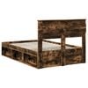 vidaXL Bettrahmen Ger&auml;ucherte Eiche 120 x 190 cm Massives Kiefernholz