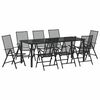 vidaXL Garten Essgruppe 9 pcs Anthrazit Pulverbeschichteter Stahl