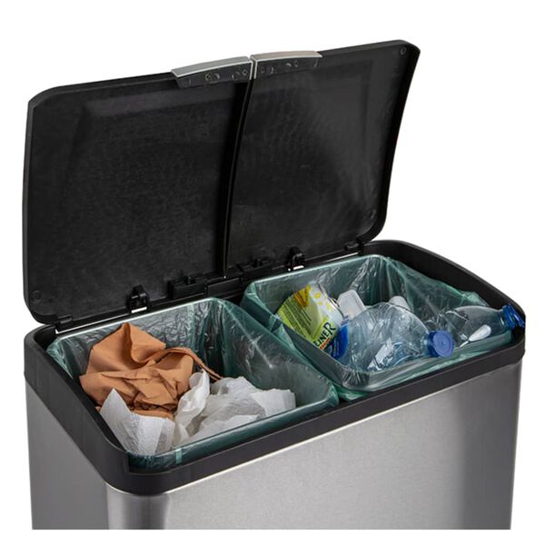 Practo Home Tretm&uuml;lleimer 2x20 L Matt Edelstahl