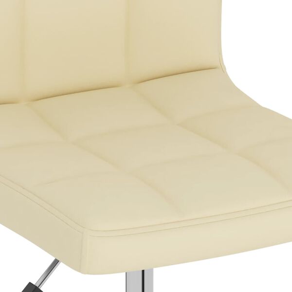 vidaXL Esszimmerstuhl Drehbar Creme Stoff