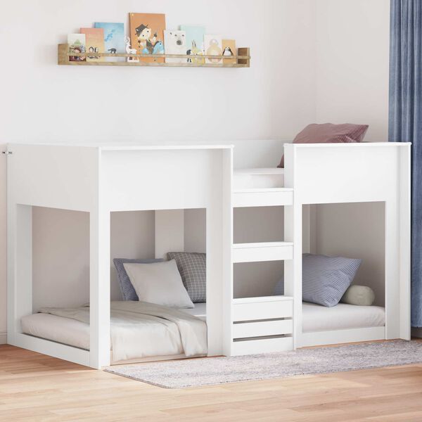 vidaXL Etagenbett f&uuml;r Kinder Wei&szlig; 100 x 200 cm Holzwerkstoff