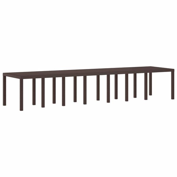 vidaXL Garten-Esszimmergarnitur mit Kissen mit Kissen 17 pcs Braun PP