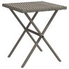vidaXL Sonnenliegen 2 Stk. mit Tisch Grau Poly Rattan