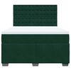vidaXL Boxspringbett mit Matratze Dunkelgr&uuml;n 140x200 cm Samt