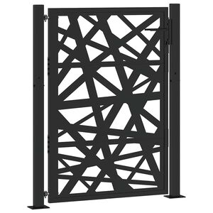 vidaXL Gartentor Schwarz 100x125 cm Stahl Leichtes Design