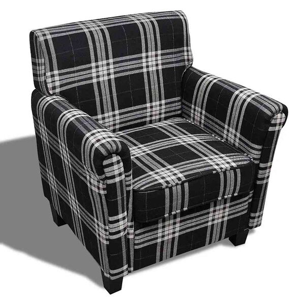 vidaXL Sessel mit Sitzpolster Schwarz Stoff