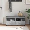 vidaXL Flurbank mit Kissen mit Schubladen Beton Grau 100 x 38 x 46 cm