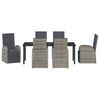 vidaXL Garten Essgruppe mit Kissen 7 pcs Grau Poly-Rattan
