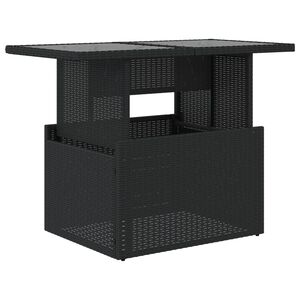 vidaXL Gartentisch mit Glasplatte Schwarz 100x55x73 cm Poly Rattan