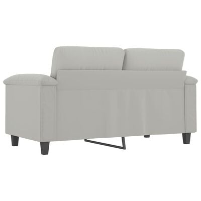 vidaXL 2-Sitzer-Sofa Hellgrau 120 cm Mikrofasergewebe