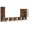 vidaXL TV-Wandregal-Set Wandmontiert 6 pcs Ger&auml;ucherte Eiche