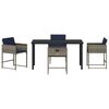 vidaXL Garten Essgruppe mit Kissen 5 pcs Grau Poly-Rattan