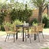 vidaXL Garten Essgruppe 5 pcs Braun Poly-Rattan