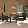 vidaXL 3-tlg. Garten-Essgruppe mit Kissen Poly Rattan Schwarz