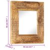 vidaXL Handgeschnitzter Spiegel 50x50x2,5 cm Massivholz Mango