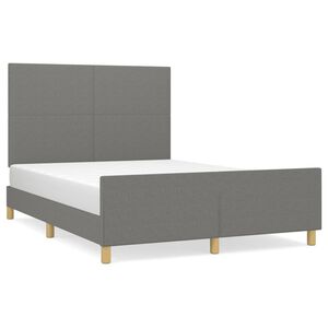 vidaXL Bettgestell ohne Matratze Dunkelgrau 140x200 cm Stoff