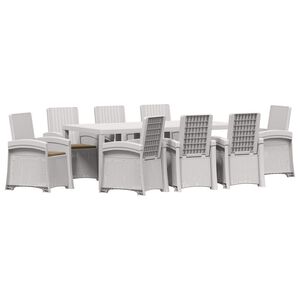 vidaXL Garten Essgruppe 9 stk. Wei&szlig; und Taupe PP