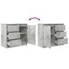 vidaXL Sideboard mit Schublade Betongrau 71x35x65 cm Holzwerkstoff