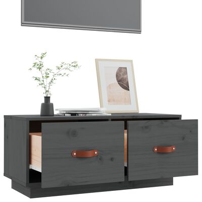 vidaXL TV-Schrank Grau 80x34x35 cm Massivholz Kiefer