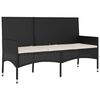 vidaXL 4-tlg. Garten-Lounge-Set mit Kissen Schwarz Poly Rattan